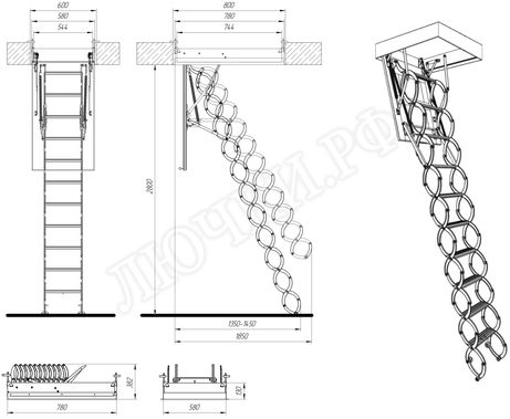 Чердачная лестница Fakro LST Lite 600*800*2800 Чердачная лестница Fakro LST Lite 600*800*2800
