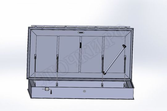 Люк для выхода на крышу 700*1000, поручень справа (габарит 950*1250) Люк для выхода на крышу 700*1000, поручень справа (габарит 950*1250)