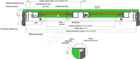 Люк-дверь под покраску Техно Противопожарный 2 створки 1300*1300 Люк-дверь под покраску Техно Противопожарный 2 створки 1300*1300